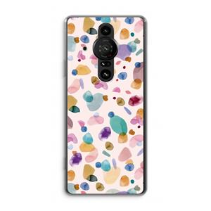 CaseCompany Terrazzo Memphis Pink: Sony Xperia Pro-I Transparant Hoesje