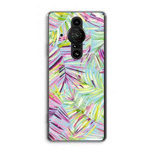 CaseCompany Tropical Palms Blue: Sony Xperia Pro-I Transparant Hoesje