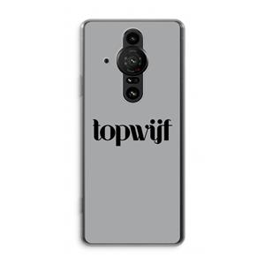 CaseCompany Topwijf Grijs Zwart: Sony Xperia Pro-I Transparant Hoesje