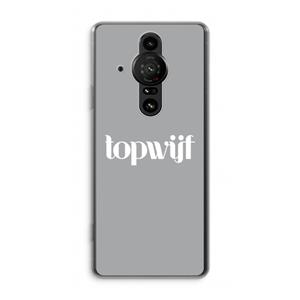 CaseCompany Topwijf Grijs Wit: Sony Xperia Pro-I Transparant Hoesje