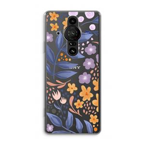 CaseCompany Flowers with blue leaves: Sony Xperia Pro-I Transparant Hoesje