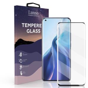 Lunso Gehard Beschermglas - Full Cover Tempered Glass - Xiaomi Mi 11 - Black Edge