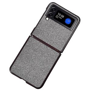 Lunso Samsung Galaxy Z Flip4 - Canvas cover hoes - Grijs