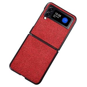 Lunso Samsung Galaxy Z Flip4 - Canvas cover hoes - Rood