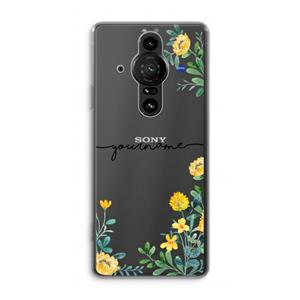 CaseCompany Gele bloemen: Sony Xperia Pro-I Transparant Hoesje