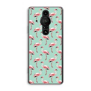 CaseCompany Flamingoprint groen: Sony Xperia Pro-I Transparant Hoesje