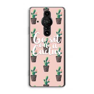 CaseCompany Cactus quote: Sony Xperia Pro-I Transparant Hoesje