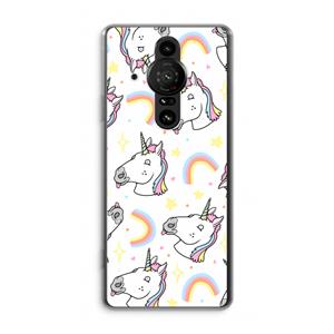 CaseCompany Rainbow Unicorn: Sony Xperia Pro-I Transparant Hoesje
