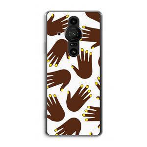 CaseCompany Hands dark: Sony Xperia Pro-I Transparant Hoesje