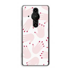 CaseCompany Hands pink: Sony Xperia Pro-I Transparant Hoesje