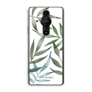 CaseCompany Tropical watercolor leaves: Sony Xperia Pro-I Transparant Hoesje