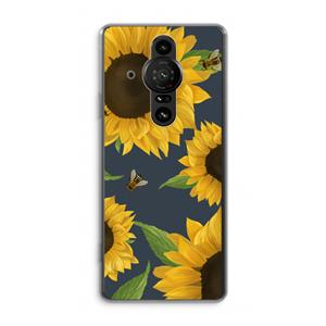 CaseCompany Sunflower and bees: Sony Xperia Pro-I Transparant Hoesje