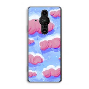 CaseCompany Roze wolken met vogels: Sony Xperia Pro-I Transparant Hoesje