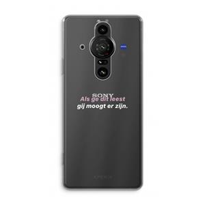 CaseCompany gij moogt er zijn: Sony Xperia Pro-I Transparant Hoesje