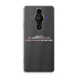 CaseCompany uw waarde daalt niet: Sony Xperia Pro-I Transparant Hoesje