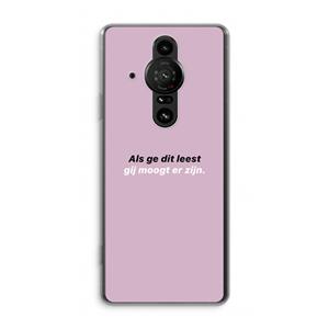 CaseCompany gij moogt er zijn: Sony Xperia Pro-I Transparant Hoesje
