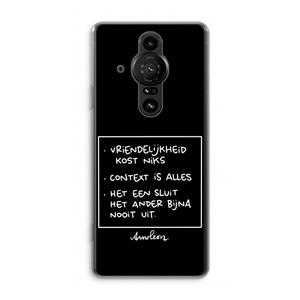 CaseCompany Mijn Motto's: Sony Xperia Pro-I Transparant Hoesje