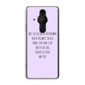CaseCompany Zelfvertrouwen: Sony Xperia Pro-I Transparant Hoesje