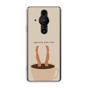 CaseCompany Aggressively drinks coffee: Sony Xperia Pro-I Transparant Hoesje