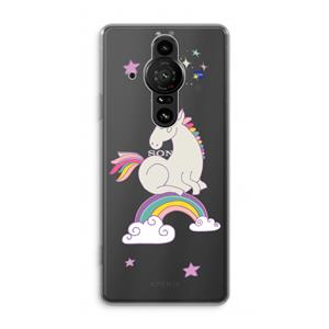 CaseCompany Regenboog eenhoorn: Sony Xperia Pro-I Transparant Hoesje