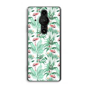 CaseCompany Flamingo bladeren: Sony Xperia Pro-I Transparant Hoesje