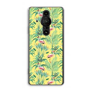 CaseCompany Flamingo party: Sony Xperia Pro-I Transparant Hoesje