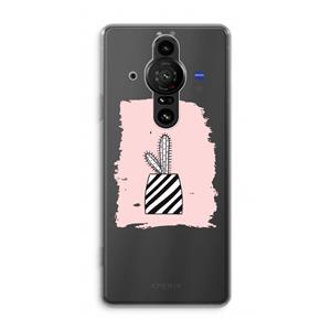 CaseCompany Zwart-wit cactus: Sony Xperia Pro-I Transparant Hoesje