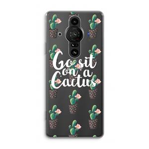 CaseCompany Cactus quote: Sony Xperia Pro-I Transparant Hoesje