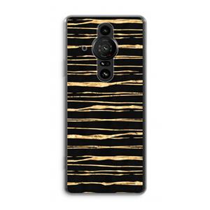 CaseCompany Gouden strepen: Sony Xperia Pro-I Transparant Hoesje