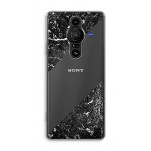 CaseCompany Zwart marmer: Sony Xperia Pro-I Transparant Hoesje