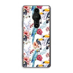 CaseCompany Bloemen tukan: Sony Xperia Pro-I Transparant Hoesje