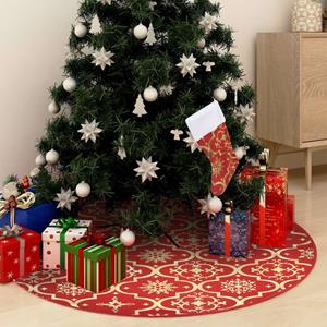 Kerstboomrok Luxe Met Sok 90 Cm Stof Rood