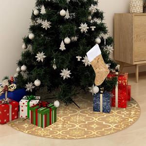 Kerstboomrok Luxe Met Sok 122 Cm Stof Geel