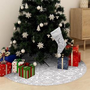 Vidaxl Kerstboomrok Luxe Met Sok 122 Cm Stof Wit