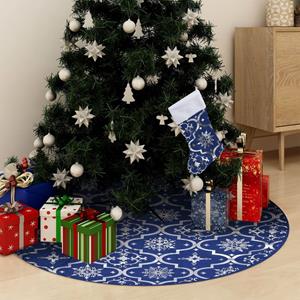 vidaXL Luxus-Weihnachtsbaumdecke mit Socke Blau 150 cm Stoff 
