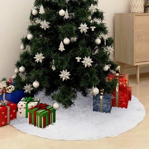 Kerstboomrok 122 Cm Kunstbont Wit