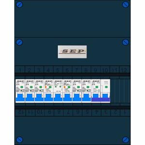 SEP 5 groepenkast en kookgroep 2 aardlekschakelaars hoofdschakelaar 1fase 230V