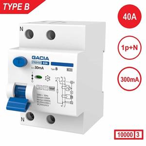 Gacia Aardlekschakelaar 1p+N 63A 300mA Type B 10 kA  zonnepanelen en laadpalen 230V