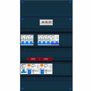 SEP Europe SEP type B 6 groepenkast 6 installatieautomaten16A 2 aardlekschakelaars type B 30mA 1F