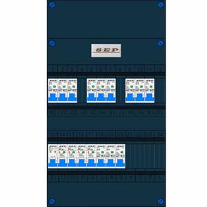 SEP Europe SEP 12 groepenkast, 4 aardlekschakelaars 12 installatieautomaten 1F 3910224120