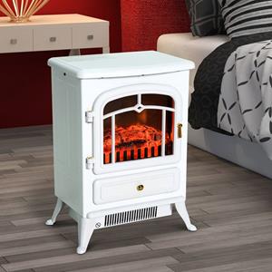 HOMCOM Elektrokamin mit Flammeneffekt und Heizfunktion 42 x 28 x 55 cm (LxBxH)   Kaminofen elektrischer Kamin Standkamin Wandkamin