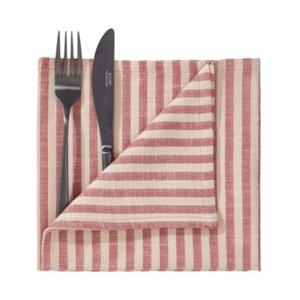 Butlers MODERN COTTAGE Serviette Streifen L 42 x B 42cm rot