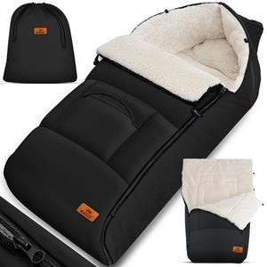 KIDIZ Babyschlafsack, Winterfußsack Baby Kuschelsack Babyschale mit Reißverschluss Babydecke Kinderwagen waschbar verschließbarer Kopfteil Tasche passend für alle Kinderwagen