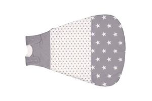 ULLENBOOM Babyschlafsack »Baby Sommer-Schlafsack 56/62 (0 bis 4 Monate) Graue Sterne (Made in EU)«, Mitwachsender Schlafsack für Sommer