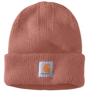 Carhartt Beanies - Ribgebreide muts met omslag ROZE