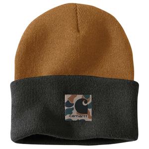 Carhartt Beanies - Camo muts met omslag Bruin