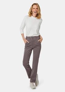 Goldner Fashion Hoogwaardige broek Clara met een glanzend oppervlak - taupe 