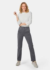 Goldner Fashion Hoogwaardige broek Clara met een glanzend oppervlak - grijs 