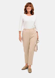 Goldner Fashion Broek Carla met ribstructuur - steengrijs 