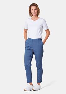 Goldner Fashion Sportieve broek Carla van comfortabel satijn - leisteenblauw 